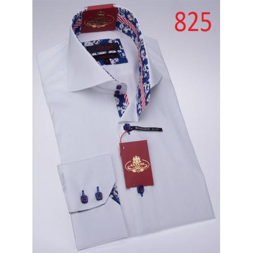 Axxess White Cotton Modern Fit Dress Shirt 825
